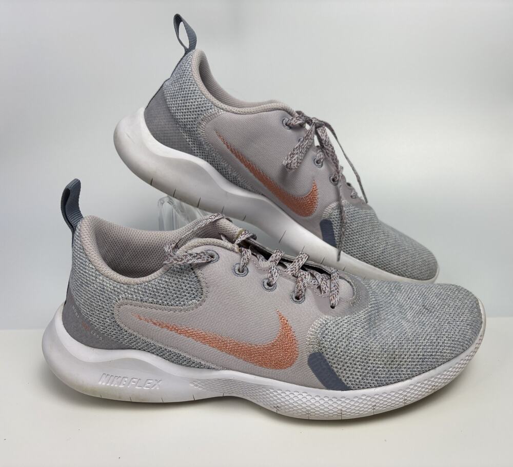 Nike Flex Contact Women's 9.5 Wolf Gray -Orange/Lilac Running Shoes